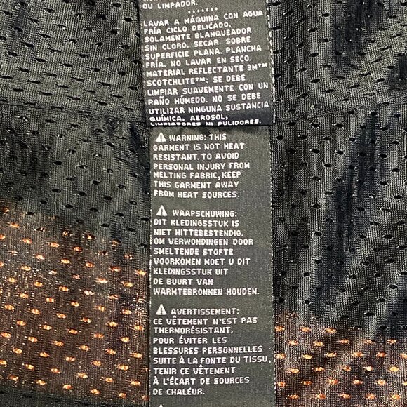 Harley Davidson Mesh Riding Jacket Black Orange Zip-Up S Genuine Motor Clothes - Picture 14 of 15